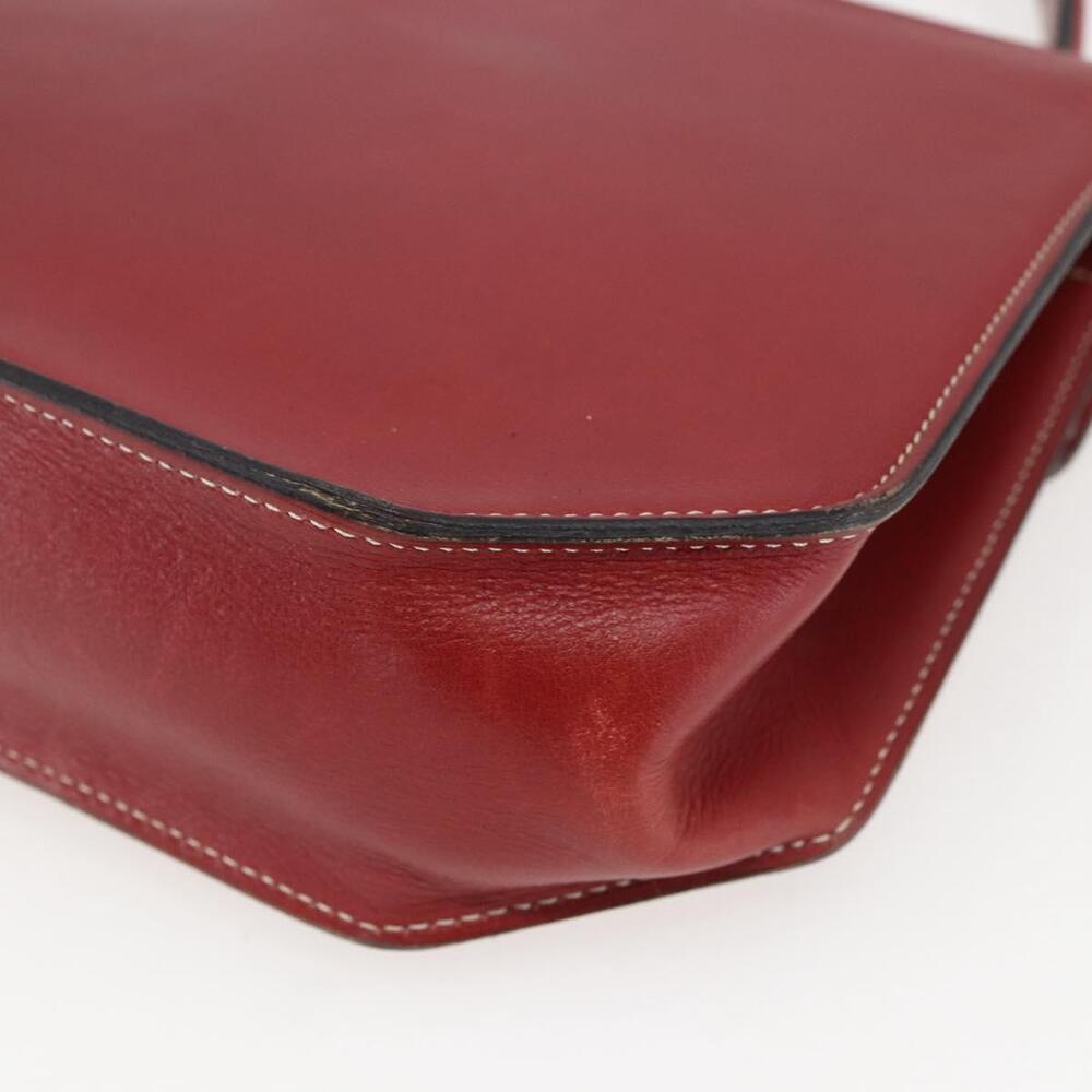 Christian Dior Hand Bag Leather 2way Red Gold Auth 159290 - Picture 16 of 16